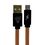 Brown Leather-Stitched USB to Micro USB Cable