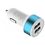 Dual USB Car Charger with Blue Rim in 1 Amp