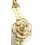 Cream Colour Women s Rose Gold Plated Rhinstone Dial Flower Bead Double Wrap Bracelet Watch