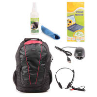 SonyBlack Laptop Backpack with Mouse, Pc headset, keyboard protecter & Screen Cleaner combo