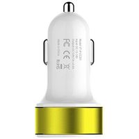 Dual USB Car Charger with Golden Rim in 1 Amp