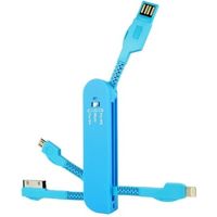 Knife type 3 in 1 Cable form for data transfer and Charging in blue color