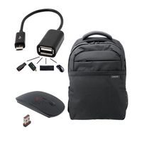 Samsung Black Laptop Backpack with Multi Utility Cable Combo
