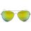 Silver Frame Yellowish Green Mirror Lens Aviator Sunglasses