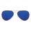 Silver Frame Blue Mirror Lens Aviator Sunglasses