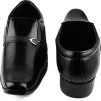 one99 formal man's Black Without Laces shoes LU04, 9