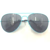 Sky Blue Frame Black Lens Aviator Sunglasses