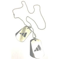 Triangle Style Stainless Steel 2 Dog Tag with Silver Ball Chain