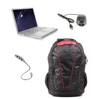 Sony Black Laptop Backpack With USB Mouse, USB LED Light, Screen Guard For 15.6 inches Laptop Combo