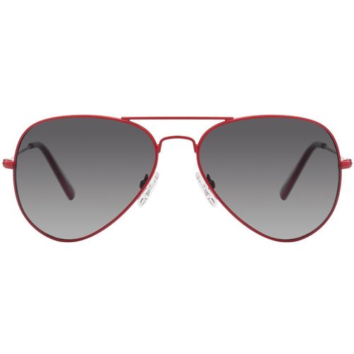 Red Metalic Frame Black Gradient Lens Aviator Sunglasses