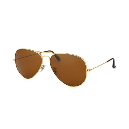 Golden Frame & Regular Brown Glass Aviator Sunglasses For Men & Women