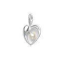 Mesmeric Heart & Pearl Silver Pendant-PD106