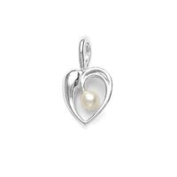 Mesmeric Heart & Pearl Silver Pendant-PD106