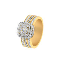 Halo Diamond Ring-RRI01200, 18 kt, 12, si-gh