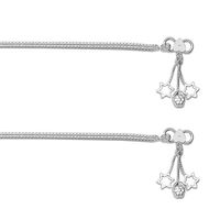 Lovely Plain Chain Silver Anklets-ANK058