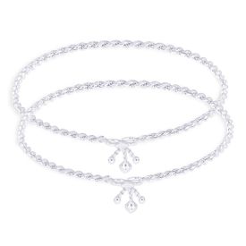 Rope Chain Silver Anklets-ANK071