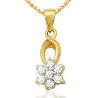 Droplet Floral Diamond Pendant- BAPS0217PA, si - ijk, 18 kt