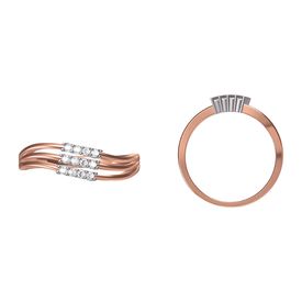 Triple Linear Diamond Finger Ring-RRI01225