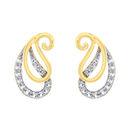 Padma Intricate Diamond Studs Earrings-RS0022, 18 kt, si-gh