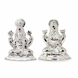 Silver Laxmi Ganesh Idols-RILG005