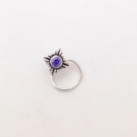 Purple Stone Oxidised Silver Nose Pin-NP006