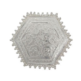 Hexagon Silver Pooja Chowki-GP027