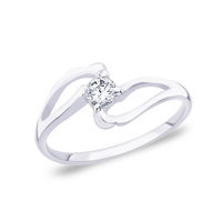 Lovely White CZ Silver Finger Ring-FRL054, 12