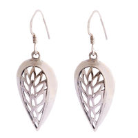Silver Swaying Leaf Earrings-ERMX032