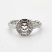 In Circular Heart Silver Finger Ring-FRL198