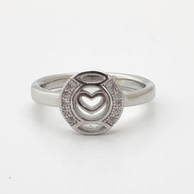 In Circular Heart Silver Finger Ring-FRL198