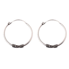 The Dangling Silver Hoops-ERMX027
