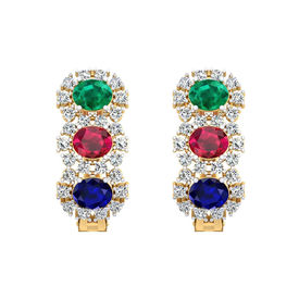 Colorful Stones Diamond Earrings-RBL0052