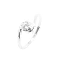 Ideal White CZ Silver Finger Ring-FRL104, 14