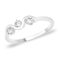 Cute White Zircon Silver Ring-FRL052, 12