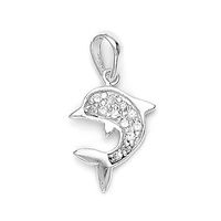 Dolphin Engraved Silver Pendant-PD089