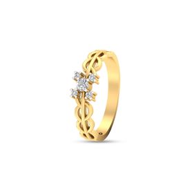 Curvy Diamond Flower Ring-RRI0034