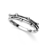 Pretty Band Style Silver Finger Ring-FRL033, 12