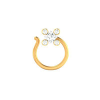 Multi Floret Diamond Nose Ring-RN004, vvs-gh, 18 kt