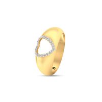 Heart Cutwork Diamond Ring-RRI00502, 18 kt, si-gh, 12