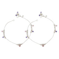 Pastel Charm Silver Anklets-ANR002