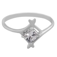 Fabulous White Zircon Silver Finger Ring-FRL108, 12