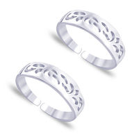 Twisted Graved Silver Toe Ring-TR405
