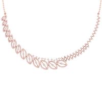 Border Diamond Leaf Necklace-RBN0098, 18 kt, si-gh