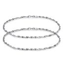 Twisty Chain Silver Anklets-ANK105