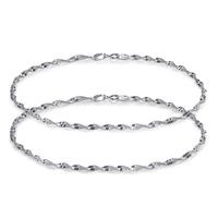Twisty Chain Silver Anklets-ANK105