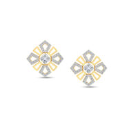 Cluster Diamond Stud Earrings- RS00158, 18 kt, si-gh