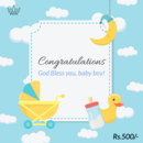 Congrulations Baby Boy Arrival Gift Card, 500