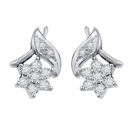 Leafy Flo Diamond Earrings- GUER12, si - ijk, 18 kt