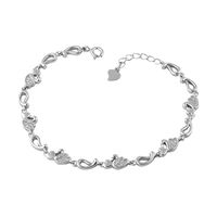Heart & Duck Zircon Silver Bracelete- BR020