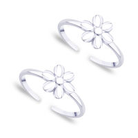 Comely Flower Silver Toe Ring- TR433